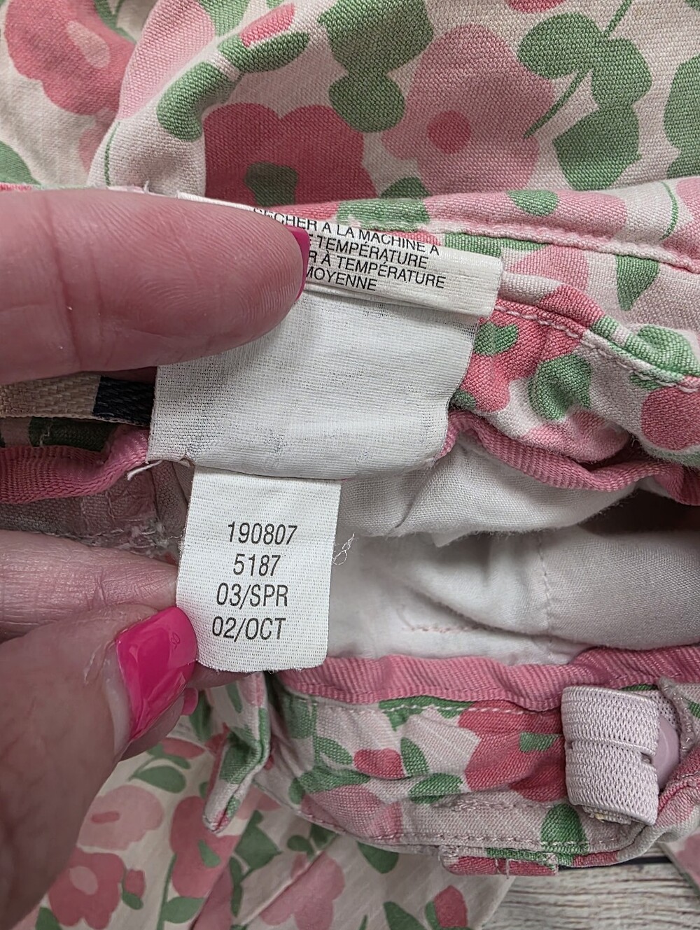 Vintage GAP Capri Pink Floral Cotton Kids Pants Size‎ 8 - Picture 6 of 6